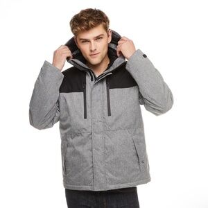 Canadiana Men’s Jacket Parka 2 in 1 Winter Gray Black Outdoor Sz L